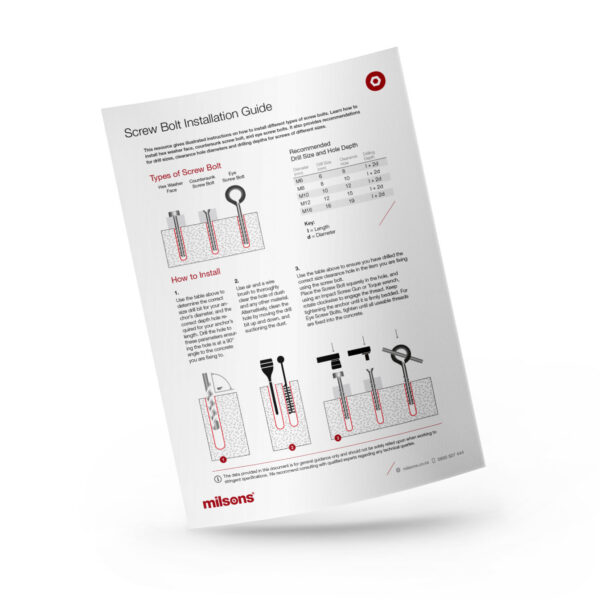 Screw Bolt Installation Guide Milsons