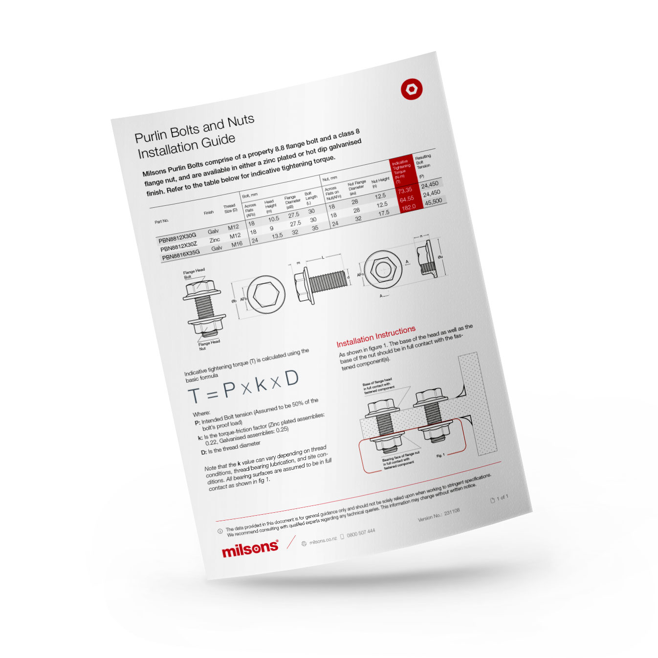 Purlin Bolts and Nuts Installation Guide Milsons